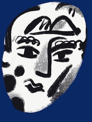 Boy Portrait In Blue Figurative Print