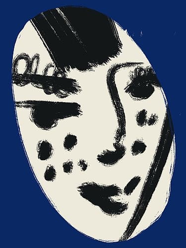 Freckles In Blue Figurative Print