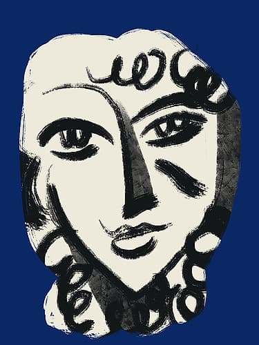 Lovely Girl In Blue Figurative Print