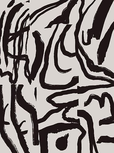 Black Line In Grey 02 Art Print