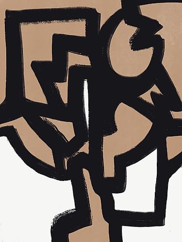 Bold Line Composition 07 Abstract Art Print