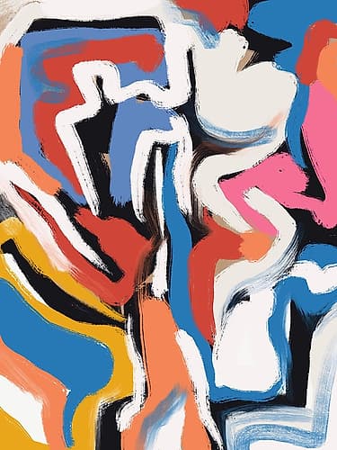 Bold Colorful Brushstrokes 02 Abstract Art Print