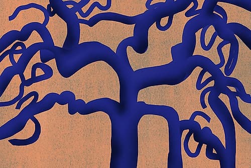 Blue Tree Abstract Art Print
