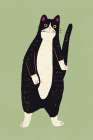 Black And White Cat 02 Art Print