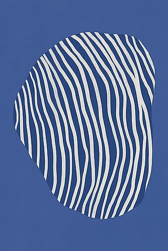 Line Art Confined In Space-Blue Art Print