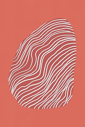 Line art confined in space-red Minimalist Print