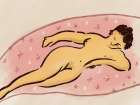 Reclining Nude With Blanket Art Print