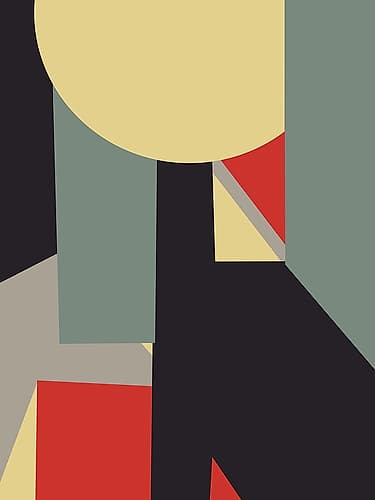 Retro Color Geometrical Design 02 Art Print