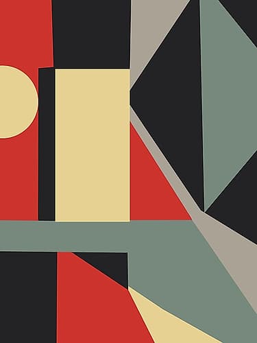 Retro color geometrical design 04 Abstract Art Print
