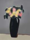Flower in black vase Art Print