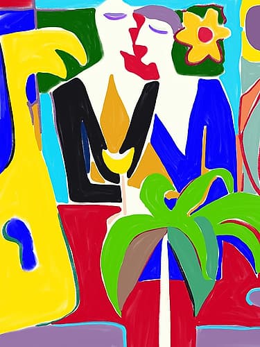Tropical love vacation Art Print