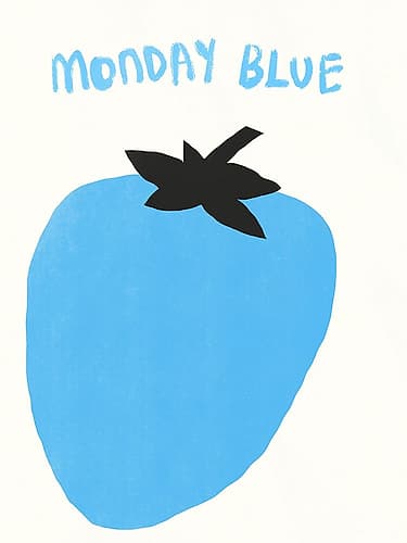 Monday blue Minimalist Print