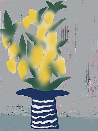 Lemon yellow flower still life Art Print