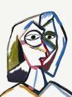 PastelLine art portrait sketch Art Print