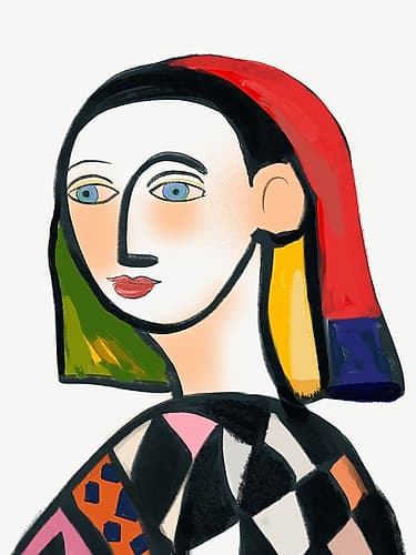 The Girl With Checkered Blouse Figurative Print