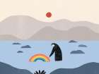 Be with rainbow Art Print
