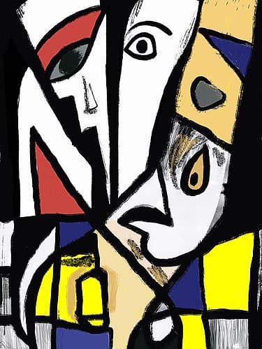 Glass Mosaic Portrait Abstract Art Print