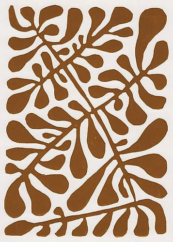 Linocut Plant #2 Art Print