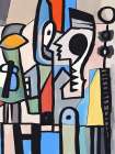 Talking to the phone Abstract Art Print