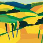 Yellow golden hill Art Print