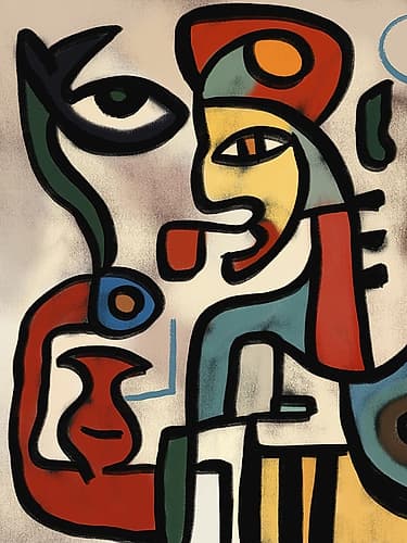 Arabian Snake Charming Abstract Art Print
