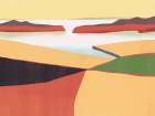 Yellow landscape painting Art Print