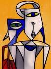 Geometrical portrait Art Print