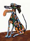 Crazy Dog Portrait Art Print