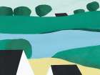 Black roof village Art Print