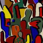 Color doodle abstract Abstract Art Print