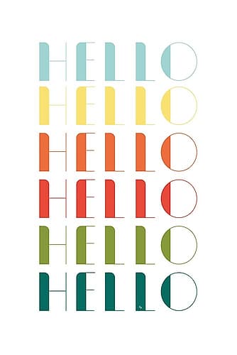 Retro Hello Minimalist Print