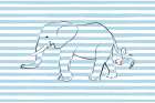 Stripe Elephant Art Print