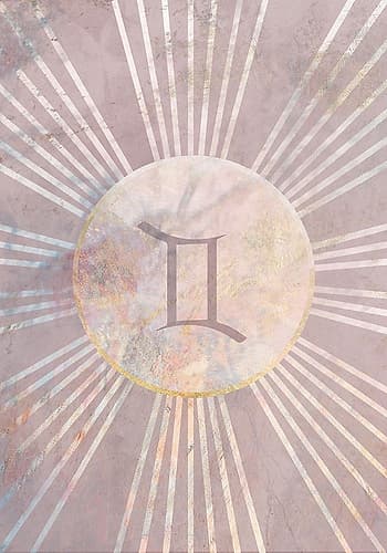 Gemini Boho Star Sign Sun Astronomy and Space Print