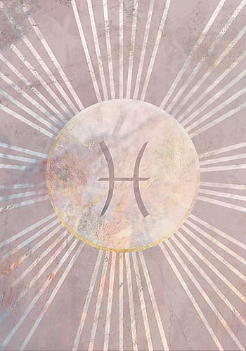 Pisces Boho Star Sign Sun Astronomy and Space Print