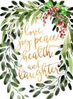 Holiday Wishes With Watercolor Bouquet Art Print