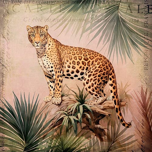 Cheetahs Tropical Jungle Art Print