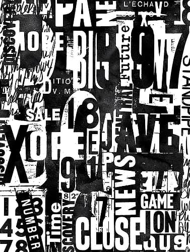 Typography Bw 001 Art Print