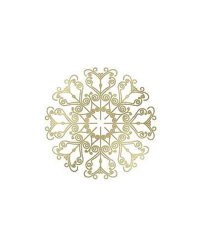 Gold lace snowflake (1) Art Print