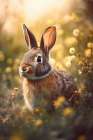 Bunny in Flower Field Art Print