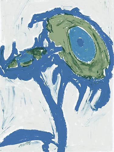 Blue Sunflower Minimalist Print
