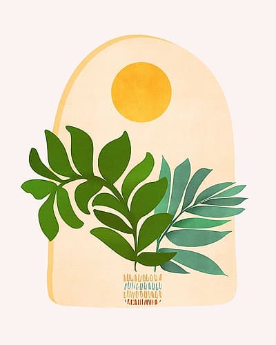 Boho Summer Scene Minimalist Print