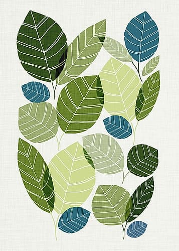 Mid Mod Abstract Leaves Art Print