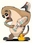 18x24 Inch Meerkat Brushing Teeth Art Print