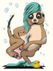 18x24 Inch Meerkat Naked Art Print