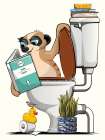 18x24 Inch Meerkat In Toilet Art Print