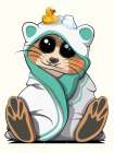 18x24 Inch Meerkat In Bath Towel Art Print