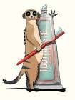 18x24 Inch Meerkat Cleaning Teeth Art Print