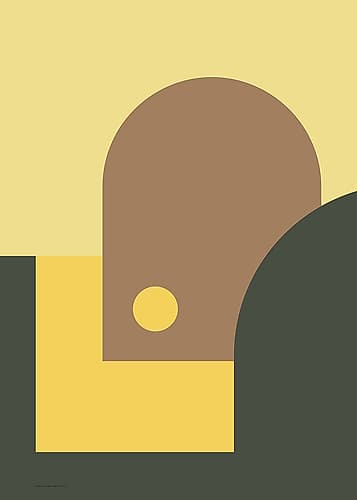 Mid Century Shapes 01 Minimalist Print