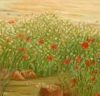 Daisies and  Poppies Art Print