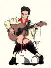 Elvis On the Toilet Art Print
